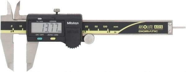 Mitutoyo - 0 to 100mm Range, 0.01mm Resolution, Electronic Caliper - Stainless Steel with 40mm Stainless Steel Jaws, 0.03mm Accuracy - Apex Tool & Supply