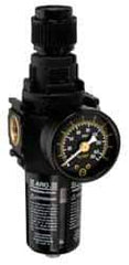 ARO/Ingersoll-Rand - 1/4" NPT Port Compact 1 Piece Filter/Regulator FRL Unit - Polycarbonate Bowl, 72 SCFM, 150 Max psi, 8.15" High x 2.205" Long, Manual Drain - Apex Tool & Supply
