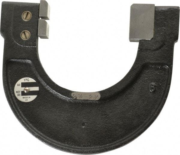 YPG - 2-1/4 to 2-1/2 Inch, Cast Iron 6 Frame Snap Gage - 0.001 Inch Graduation, Hardened Tool Steel Anvil - Apex Tool & Supply