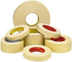 3M - 1" Wide x 60 Yd Long Tan Paper Masking Tape - Series 214, 5.8 mil Thick, 27 In/Lb Tensile Strength - Apex Tool & Supply