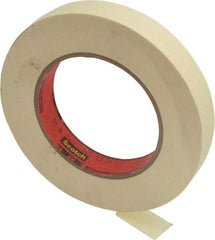 3M - 3/4" Wide x 60 Yd Long Tan Paper Masking Tape - Series 214, 5.8 mil Thick, 27 In/Lb Tensile Strength - Apex Tool & Supply
