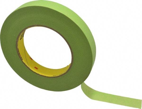 3M - 3/4" Wide x 60 Yd Long Green Paper Masking Tape - Series 401+/233+, 6.7 mil Thick, 25 In/Lb Tensile Strength - Apex Tool & Supply