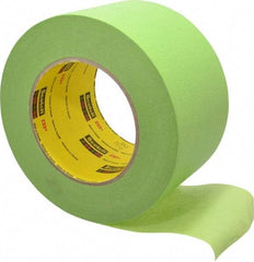 3M - 3" Wide x 60 Yd Long Green Paper Masking Tape - Series 401+/233+, 6.7 mil Thick, 25 In/Lb Tensile Strength - Apex Tool & Supply