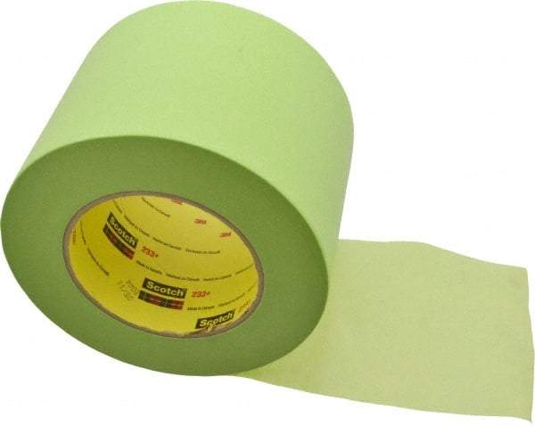 3M - 4" Wide x 60 Yd Long Green Paper Masking Tape - Series 401+/233+, 6.7 mil Thick, 25 In/Lb Tensile Strength - Apex Tool & Supply