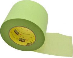3M - 4" Wide x 60 Yd Long Green Paper Masking Tape - Series 401+/233+, 6.7 mil Thick, 25 In/Lb Tensile Strength - Apex Tool & Supply