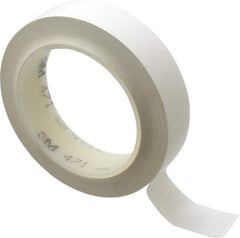 3M - White Solid Color Vinyl Tape - 1" Wide x 108' Long x 5.2 mil Thick, General Traffic - Apex Tool & Supply