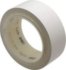 3M - White Solid Color Vinyl Tape - 1-1/2" Wide x 108' Long x 5.2 mil Thick, General Traffic - Apex Tool & Supply