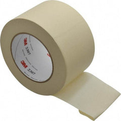 3M - 3" Wide x 60 Yd Long Tan Paper Masking Tape - Series 2307, 5.2 mil Thick, 23 In/Lb Tensile Strength - Apex Tool & Supply