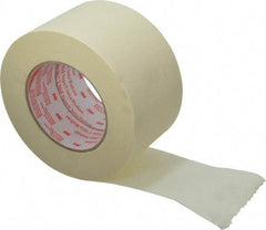 3M - 3" Wide x 60 Yd Long Tan Paper Masking Tape - Series 2364, 6.5 mil Thick, 24 In/Lb Tensile Strength - Apex Tool & Supply