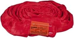 Lift-All - 12' Long x 2-1/8" Wide, 13,200 Lb Vertical Capacity, Polyester Web Sling - 10,600 Lb Choker Capacity, 1-3/8" Diam Chain, Red, with Endless Sling - Apex Tool & Supply