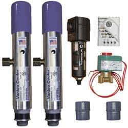 Vortec - 5,000 BTU per Hour, Vortex Enclosure Cooler with Thermostat - 3/4 Inch Diameter, 1/4 NPT Thread, 70 Cubic Ft. per min - Apex Tool & Supply