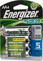 Energizer - Size AA, NiMH, 4 Pack, Standard Battery - 1.2 Volts, Flat Terminal, ANSI Regulated - Apex Tool & Supply