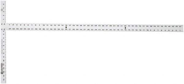 Johnson Level & Tool - 48" Blade Length x 1-1/2" Blade Width, 22" Base Length x 2" Base Width Aluminum Square - 0.008" Accuracy - Apex Tool & Supply