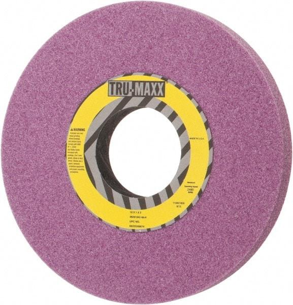 Tru-Maxx - 10" Diam x 3" Hole x 1" Thick, H Hardness, 46 Grit Surface Grinding Wheel - Aluminum Oxide, Type 1, Coarse Grade, 2,480 Max RPM, Vitrified Bond, No Recess - Apex Tool & Supply