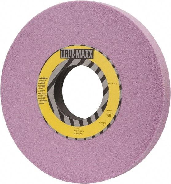 Tru-Maxx - 10" Diam x 3" Hole x 1" Thick, H Hardness, 60 Grit Surface Grinding Wheel - Aluminum Oxide, Type 1, Medium Grade, 3,250 Max RPM, Vitrified Bond, No Recess - Apex Tool & Supply