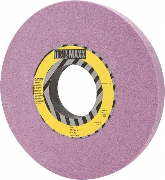 Tru-Maxx - 10" Diam x 3" Hole x 1" Thick, J Hardness, 60 Grit Surface Grinding Wheel - Aluminum Oxide, Type 1, Medium Grade, 3,250 Max RPM, Vitrified Bond, No Recess - Apex Tool & Supply
