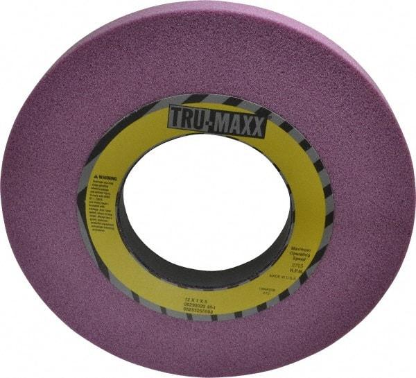Tru-Maxx - 12" Diam x 5" Hole x 1" Thick, I Hardness, 46 Grit Surface Grinding Wheel - Aluminum Oxide, Type 1, Coarse Grade, 2,705 Max RPM, Vitrified Bond, No Recess - Apex Tool & Supply
