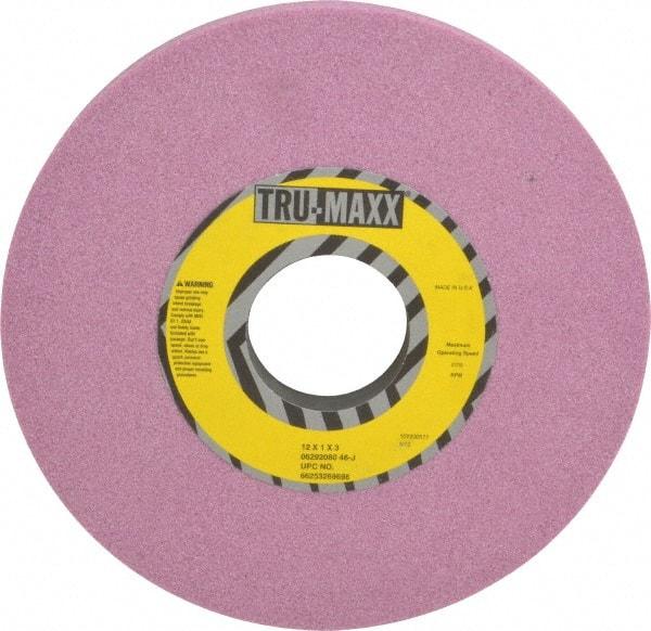 Tru-Maxx - 12" Diam x 3" Hole x 1" Thick, J Hardness, 46 Grit Surface Grinding Wheel - Aluminum Oxide, Type 1, Coarse Grade, 2,705 Max RPM, Vitrified Bond, No Recess - Apex Tool & Supply