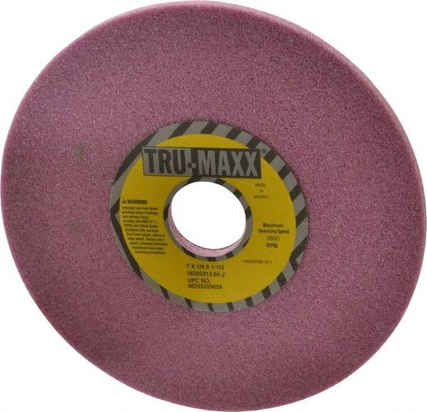 Tru-Maxx - 7" Diam x 1-1/4" Hole x 1/4" Thick, I Hardness, 46 Grit Surface Grinding Wheel - Aluminum Oxide, Type 1, Coarse Grade, 3,600 Max RPM, Vitrified Bond, No Recess - Apex Tool & Supply