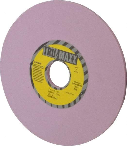 Tru-Maxx - 7" Diam x 1-1/4" Hole x 1/4" Thick, J Hardness, 120 Grit Surface Grinding Wheel - Aluminum Oxide, Type 1, Fine Grade, 3,600 Max RPM, Vitrified Bond, No Recess - Apex Tool & Supply