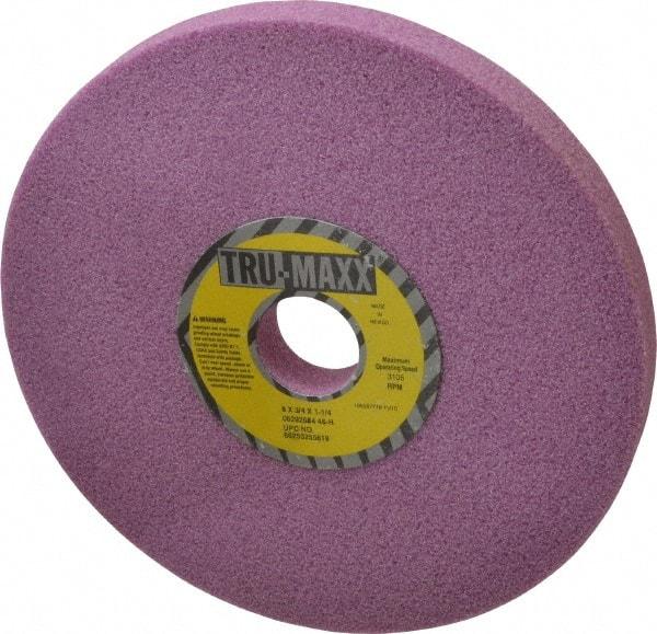 Tru-Maxx - 8" Diam x 1-1/4" Hole x 3/4" Thick, H Hardness, 46 Grit Surface Grinding Wheel - Aluminum Oxide, Type 1, Coarse Grade, 3,105 Max RPM, Vitrified Bond, No Recess - Apex Tool & Supply