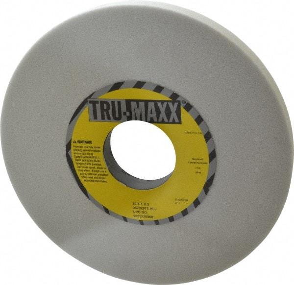 Tru-Maxx - 12" Diam x 3" Hole x 1" Thick, J Hardness, 46 Grit Surface Grinding Wheel - Aluminum Oxide, Type 1, Coarse Grade, 2,705 Max RPM, Vitrified Bond, No Recess - Apex Tool & Supply