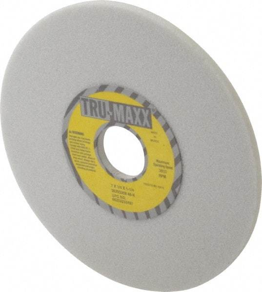 Tru-Maxx - 7" Diam x 1-1/4" Hole x 1/4" Thick, K Hardness, 46 Grit Surface Grinding Wheel - Aluminum Oxide, Type 1, Coarse Grade, 3,600 Max RPM, Vitrified Bond, No Recess - Apex Tool & Supply
