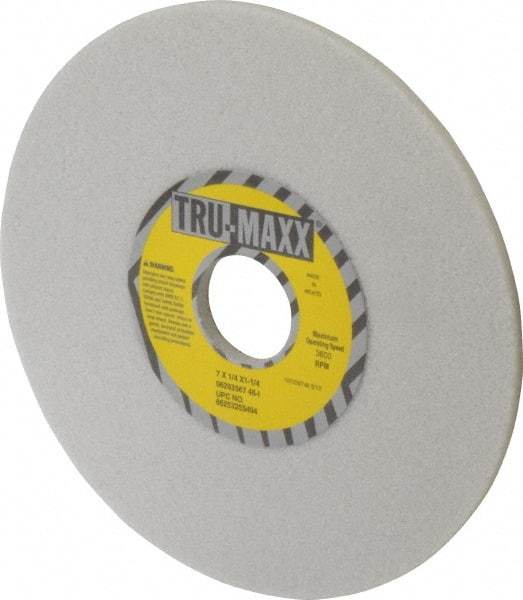 Tru-Maxx - 7" Diam x 1-1/4" Hole x 1/4" Thick, I Hardness, 46 Grit Surface Grinding Wheel - Aluminum Oxide, Type 1, Coarse Grade, 3,600 Max RPM, Vitrified Bond, No Recess - Apex Tool & Supply