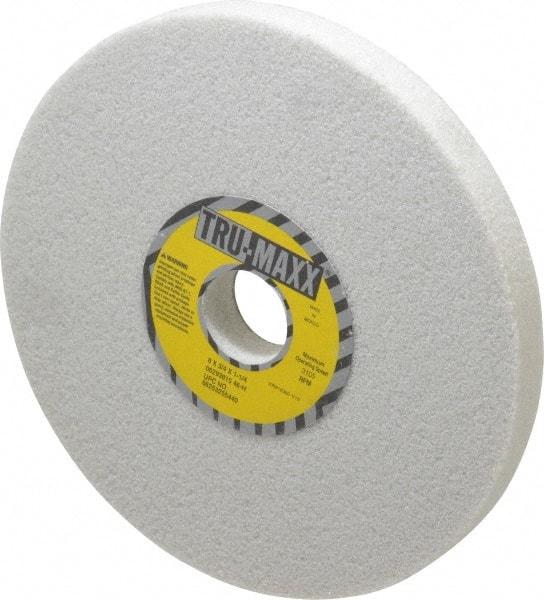 Tru-Maxx - 8" Diam x 1-1/4" Hole x 3/4" Thick, H Hardness, 46 Grit Surface Grinding Wheel - Aluminum Oxide, Type 1, Coarse Grade, 3,105 Max RPM, Vitrified Bond, No Recess - Apex Tool & Supply
