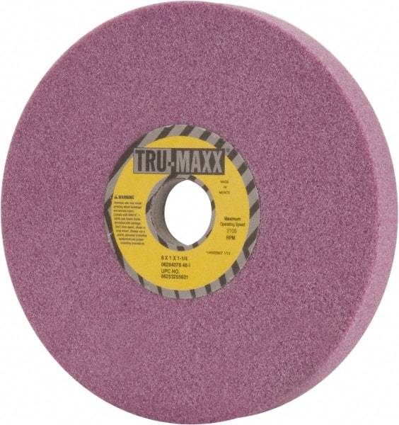 Tru-Maxx - 8" Diam x 1-1/4" Hole x 1" Thick, I Hardness, 46 Grit Surface Grinding Wheel - Aluminum Oxide, Type 5, Coarse Grade, 3,105 Max RPM, Vitrified Bond, One-Side Recess - Apex Tool & Supply