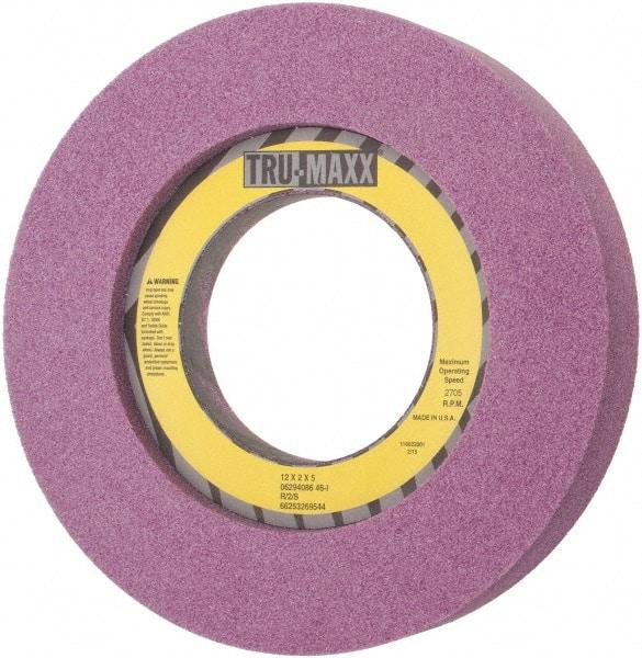 Tru-Maxx - 12" Diam x 5" Hole x 2" Thick, I Hardness, 46 Grit Surface Grinding Wheel - Aluminum Oxide, Type 7, Coarse Grade, 2,705 Max RPM, Vitrified Bond, Two-Side Recess - Apex Tool & Supply