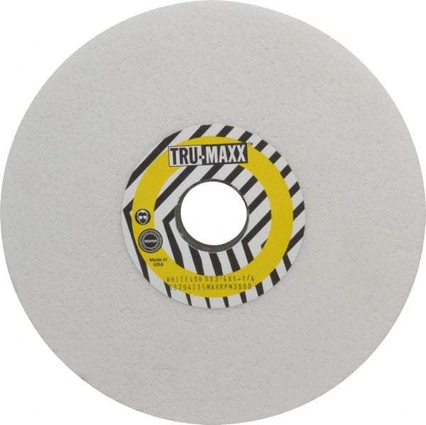 Tru-Maxx - 8" Diam x 1-1/4" Hole x 3/4" Thick, G Hardness, 46 Grit Surface Grinding Wheel - Aluminum Oxide, Type 1, Coarse Grade, 3,105 Max RPM, Vitrified Bond, No Recess - Apex Tool & Supply