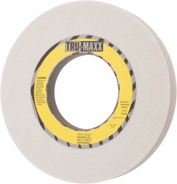 Tru-Maxx - 12" Diam x 5" Hole x 1-1/2" Thick, J Hardness, 46 Grit Surface Grinding Wheel - Aluminum Oxide, Type 5, Coarse Grade, 2,705 Max RPM, Vitrified Bond, One-Side Recess - Apex Tool & Supply