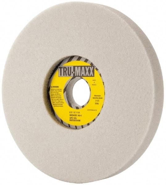 Tru-Maxx - 8" Diam x 1-1/4" Hole x 1" Thick, H Hardness, 46 Grit Surface Grinding Wheel - Aluminum Oxide, Type 5, Coarse Grade, 3,105 Max RPM, Vitrified Bond, One-Side Recess - Apex Tool & Supply