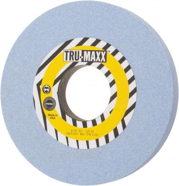 Tru-Maxx - 10" Diam x 3" Hole x 1" Thick, J Hardness, 60 Grit Surface Grinding Wheel - Ceramic, Type 1, Medium Grade, 2,483 Max RPM, Vitrified Bond, No Recess - Apex Tool & Supply