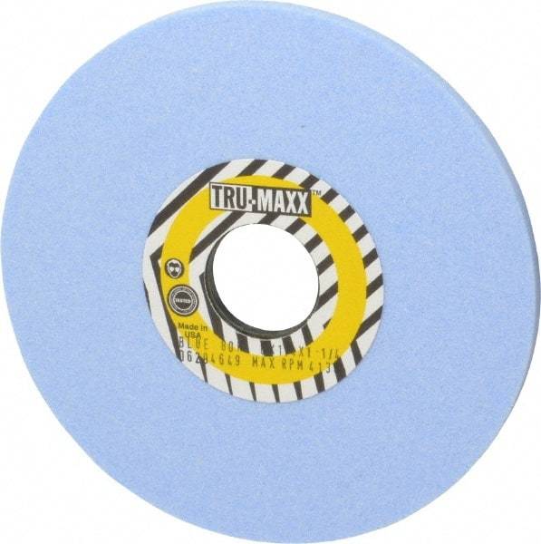Tru-Maxx - 6" Diam x 1-1/4" Hole x 1/4" Thick, K Hardness, 80 Grit Surface Grinding Wheel - Ceramic, Type 1, Medium Grade, 4,138 Max RPM, Vitrified Bond, No Recess - Apex Tool & Supply