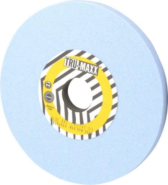 Tru-Maxx - 7" Diam x 1-1/4" Hole x 1/2" Thick, J Hardness, 80 Grit Surface Grinding Wheel - Ceramic, Type 1, Medium Grade, 3,600 Max RPM, Vitrified Bond, No Recess - Apex Tool & Supply
