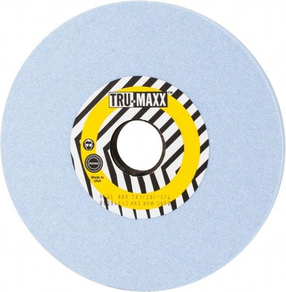 Tru-Maxx - 7" Diam x 1-1/4" Hole x 1/2" Thick, K Hardness, 80 Grit Surface Grinding Wheel - Ceramic, Type 1, Medium Grade, 3,600 Max RPM, Vitrified Bond, No Recess - Apex Tool & Supply