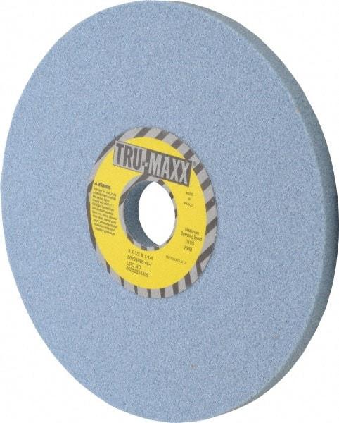 Tru-Maxx - 8" Diam x 1-1/4" Hole x 1/2" Thick, I Hardness, 46 Grit Surface Grinding Wheel - Ceramic, Type 1, Coarse Grade, 3,105 Max RPM, Vitrified Bond, No Recess - Apex Tool & Supply