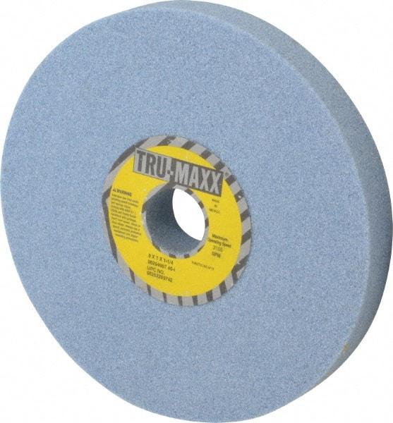 Tru-Maxx - 8" Diam x 1-1/4" Hole x 1" Thick, I Hardness, 46 Grit Surface Grinding Wheel - Ceramic, Type 1, Coarse Grade, 3,105 Max RPM, Vitrified Bond, No Recess - Apex Tool & Supply