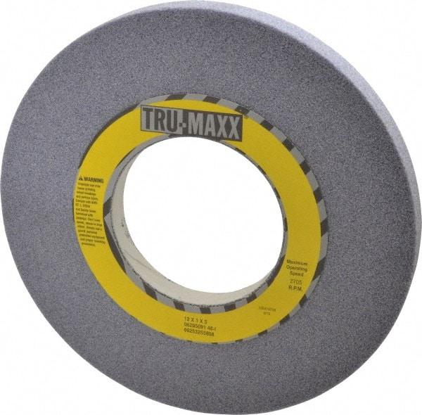 Tru-Maxx - 12" Diam x 5" Hole x 1" Thick, I Hardness, 46 Grit Surface Grinding Wheel - Aluminum Oxide, Type 1, Coarse Grade, 2,705 Max RPM, Vitrified Bond, No Recess - Apex Tool & Supply