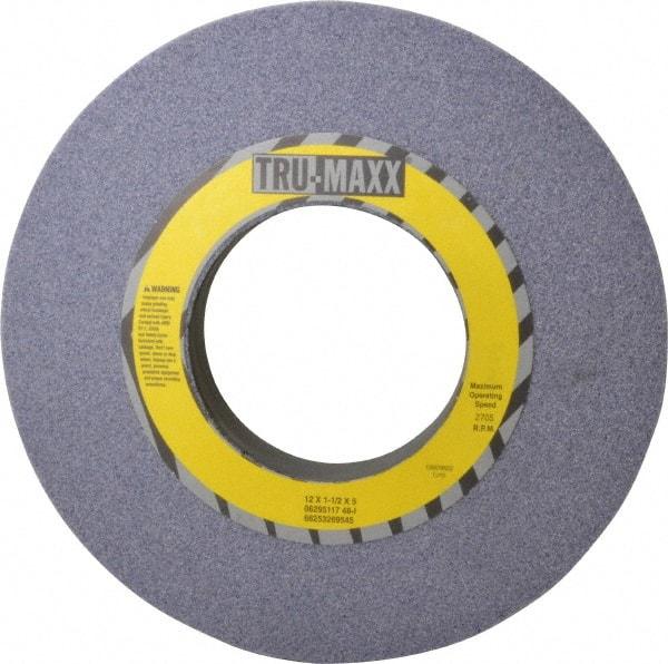 Tru-Maxx - 12" Diam x 5" Hole x 1-1/2" Thick, I Hardness, 46 Grit Surface Grinding Wheel - Aluminum Oxide, Type 1, Coarse Grade, 2,705 Max RPM, Vitrified Bond, No Recess - Apex Tool & Supply