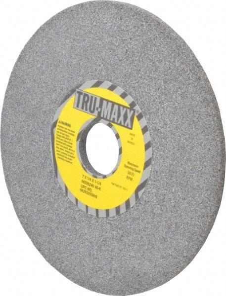 Tru-Maxx - 7" Diam x 1-1/4" Hole x 1/4" Thick, K Hardness, 46 Grit Surface Grinding Wheel - Aluminum Oxide, Type 1, Coarse Grade, 3,600 Max RPM, Vitrified Bond, No Recess - Apex Tool & Supply