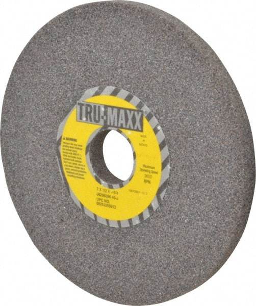 Tru-Maxx - 7" Diam x 1-1/4" Hole x 1/2" Thick, J Hardness, 46 Grit Surface Grinding Wheel - Aluminum Oxide, Type 1, Coarse Grade, 3,600 Max RPM, Vitrified Bond, No Recess - Apex Tool & Supply