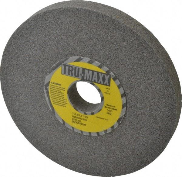 Tru-Maxx - 7" Diam x 1-1/4" Hole x 3/4" Thick, I Hardness, 60 Grit Surface Grinding Wheel - Aluminum Oxide, Type 1, Medium Grade, 3,600 Max RPM, Vitrified Bond, No Recess - Apex Tool & Supply