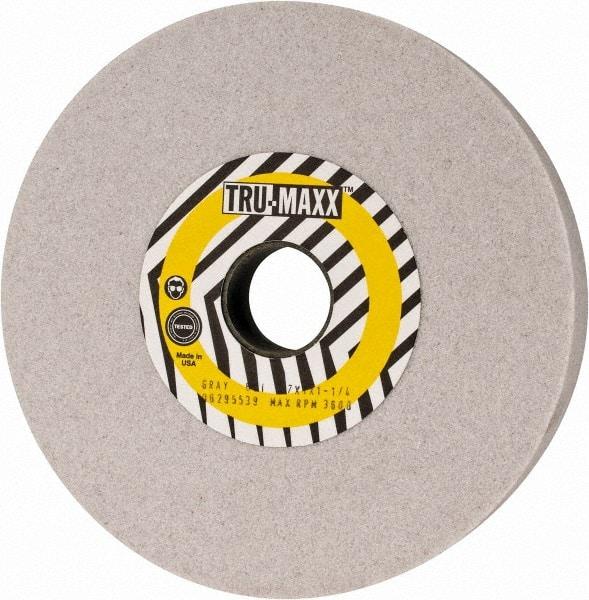 Tru-Maxx - 7" Diam x 1-1/4" Hole x 1" Thick, I Hardness, 60 Grit Surface Grinding Wheel - Aluminum Oxide, Type 1, Medium Grade, 3,600 Max RPM, Vitrified Bond, No Recess - Apex Tool & Supply
