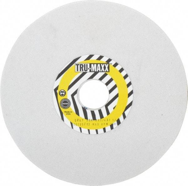 Tru-Maxx - 8" Diam x 1-1/4" Hole x 1/4" Thick, K Hardness, 80 Grit Surface Grinding Wheel - Aluminum Oxide, Type 1, Medium Grade, 3,600 Max RPM, Vitrified Bond, No Recess - Apex Tool & Supply