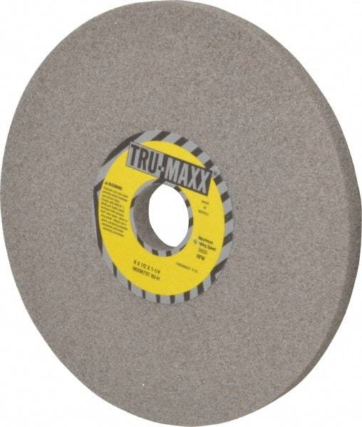 Tru-Maxx - 8" Diam x 1-1/4" Hole x 1/2" Thick, H Hardness, 60 Grit Surface Grinding Wheel - Aluminum Oxide, Type 1, Medium Grade, 3,600 Max RPM, Vitrified Bond, No Recess - Apex Tool & Supply