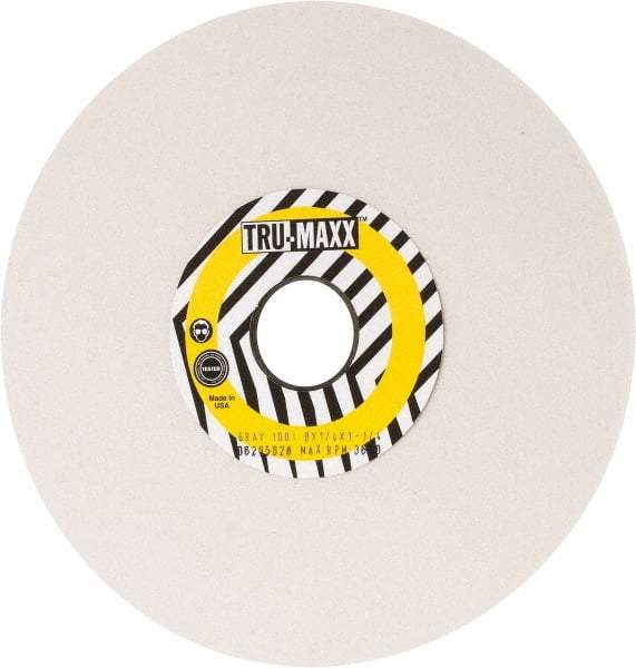 Tru-Maxx - 8" Diam x 1-1/4" Hole x 1/4" Thick, I Hardness, 100 Grit Surface Grinding Wheel - Aluminum Oxide, Type 1, Fine Grade, 3,600 Max RPM, Vitrified Bond, No Recess - Apex Tool & Supply