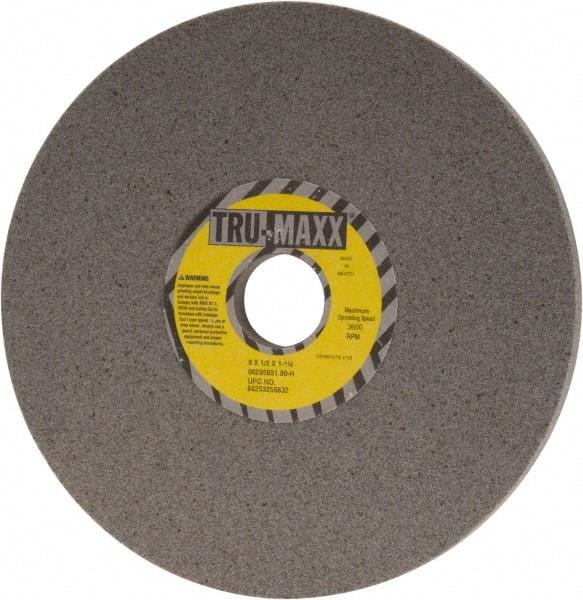 Tru-Maxx - 8" Diam x 1-1/4" Hole x 1/2" Thick, H Hardness, 80 Grit Surface Grinding Wheel - Aluminum Oxide, Type 1, Medium Grade, 3,600 Max RPM, Vitrified Bond, No Recess - Apex Tool & Supply
